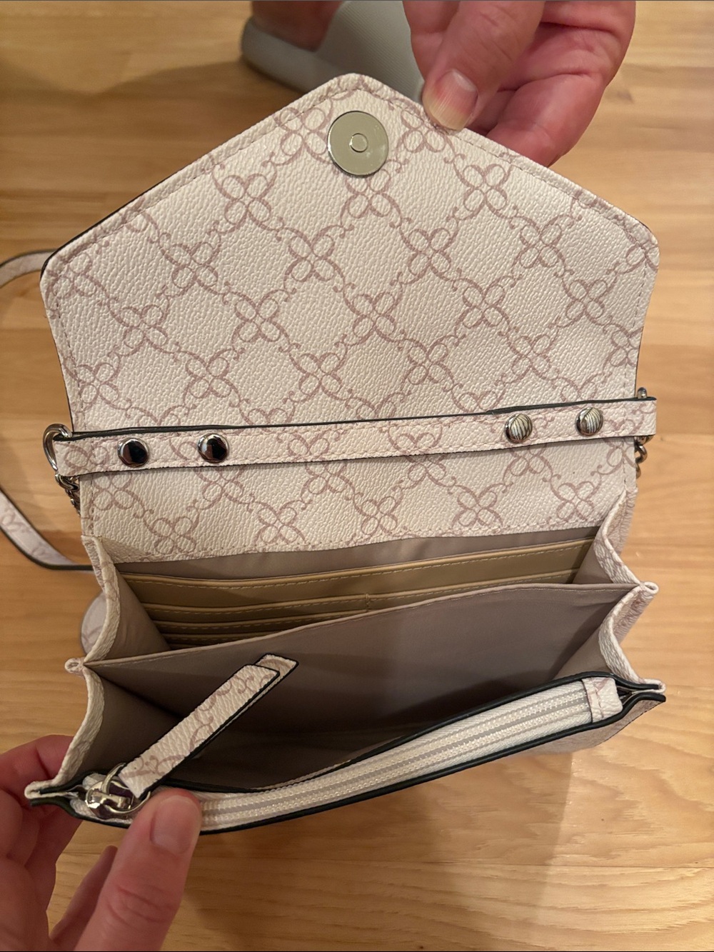 Nine West Cream Patterned Crossbody - Picture 6 of 8